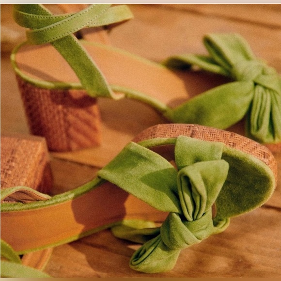 Sezane Armony Heels - Green Suede - Picture 3 of 15